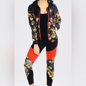 Nike Russian Khohlama Flower Windbreaker Jacket & Matching Bottom Set